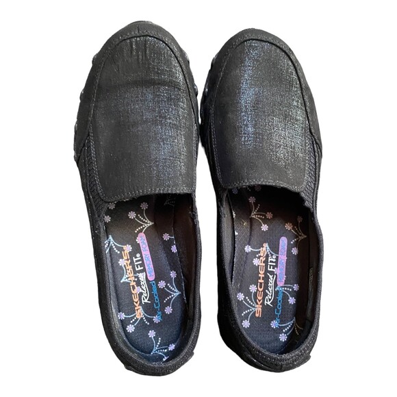 Skechers Bikers  Size US 8.5 Memory Foam Black sheen Loafer Flats SN49473 - Picture 7 of 11